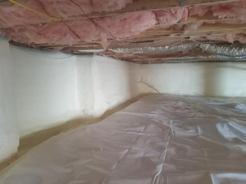 Crawl space encapsulation with closed-cell spray foam for Attic Insulation in South Hill
